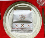 Fez Napkins in Red, Gold and Silver