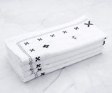 Embroidered Cloth Napkins - Black