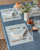 Dusty blue linen napkin set of 2