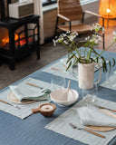 Dusty blue linen napkin set of 2