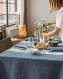 Gray blue linen napkin set of 2