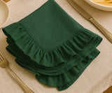 Green Table Napkins - Ruffled Napkin