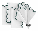 Green Scalloped Edge Napkins - LongWave
