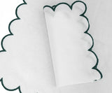 Green Scalloped Edge Napkins - LongWave