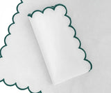 Green scallop napkins