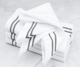 Gray Double Line Embroidery Napkins