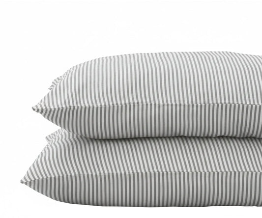 Striped Pillow cases - Grey