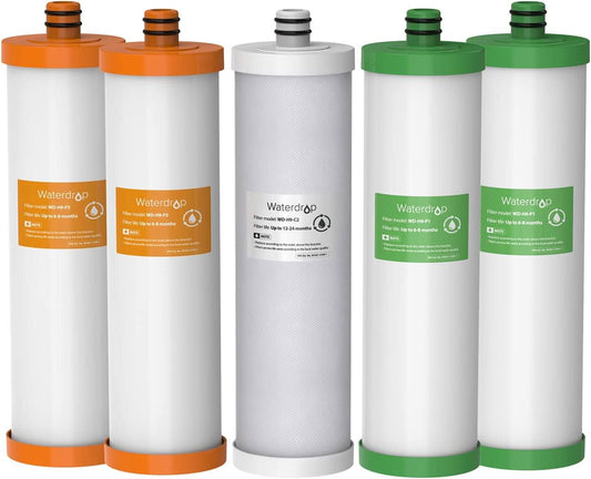 Waterdrop H9 Replacement Filter, 1-Year Combo, Pack of 2 WD-H9-P1, 1 WD-H9-C2, 2 WD-H9-P3
