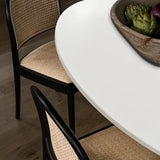Harris 59" Modern Large Oval White Dining Table