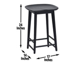 Hilton 24" Backless Counter Stool, Black