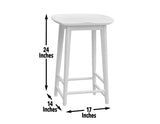 Hilton 24" Backless Counter Stool, White