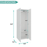 Home 2-Door Closet System Armoire with Hanging Rod and Storage Shelf, Modern Bedroom Organization Storage, Space-Saving Wardrobe for Jackets, Dresses, and Folded Garments in Contemporary Bedrooms