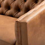 Capsa 84″ Vegan Leather Tufted Sofa – Mid-Century Glam, Durable & Breathable