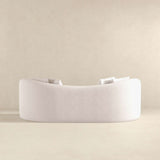 Mason Mid Century Modern Luxury Tight Back Curvy White Boucle Couch