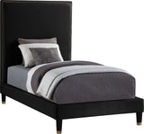 Harlie Velvet Bed - Chic Contemporary Design with Elegant Brass Nailheads & Sophisticated Style