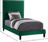 Harlie Velvet Bed - Chic Contemporary Design with Elegant Brass Nailheads & Sophisticated Style