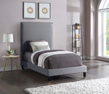 Harlie Velvet Bed - Chic Contemporary Design with Elegant Brass Nailheads & Sophisticated Style