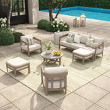Harmonti 6-Piece Patio Conversation Set with Composite Concrete Round Coffee Tables