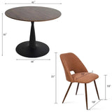 Harold & Edwin 40'' Modern Round Dining Table Set for 4 (5-Piece)