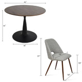 Harold & Edwin 40'' Modern Round Dining Table Set for 4 (5-Piece)