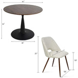 Harold & Edwin 40'' Modern Round Dining Table Set for 4 (5-Piece)