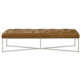 Harper Tan Genuine Leather Bench