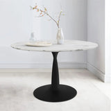 Harris 40" Faux Marble Top Round Pedestal Dining Table