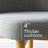 Havana Linen Upholstered Dining Chair with Solid Wood Legs (Set of 8)