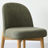 Havana Linen Upholstered Dining Chair with Solid Wood Legs (Set of 2)