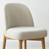 Havana Linen Upholstered Dining Chair with Solid Wood Legs (Set of 8)