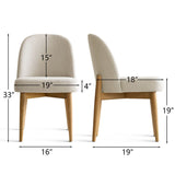Havana Linen Upholstered Dining Chair with Solid Wood Legs (Set of 8)