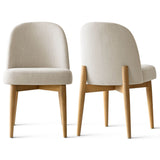 Havana Linen Upholstered Dining Chair with Solid Wood Legs (Set of 8)