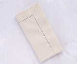 Natural Hemstitch Napkins - Cocktail Napkins 12 inch