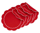 Red Scalloped Edge Placemats