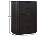 Henry Reeded Queen 4-Piece Bedroom Set, Espresso Finish