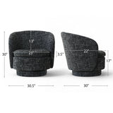 Hera Upholstered Swivel Barrel Chair (1-Piece)