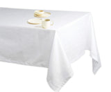 Cotton Linen Tablecloth - White Hemstitched