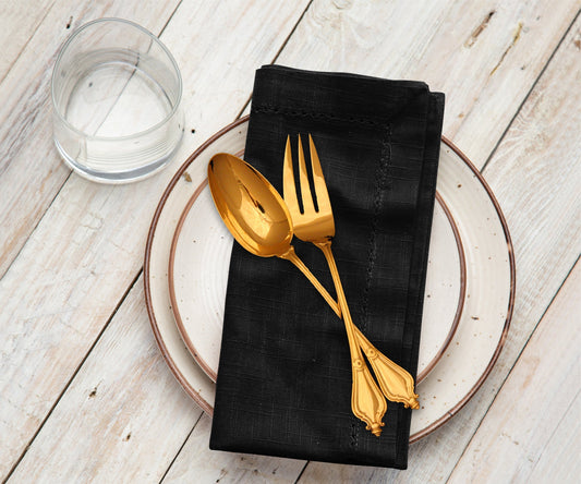 Black Hemstitch Napkins