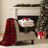Stella Faux Silk Velvet Double Box Stitch Throw