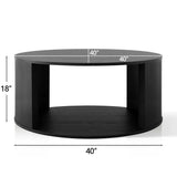 Hobo 40" Modern Black Round Coffee Table