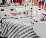 Homestead Stripe Linen Tablecloth - Round Tablecloth 60 inch