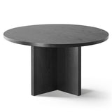 Houston 52" Round Solid Wooden Dining Table with Cross Pedestal
