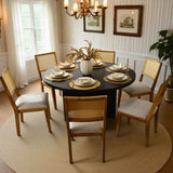 Houston 52" Round Solid Wooden Dining Table with Cross Pedestal