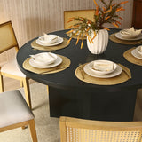 Houston 52" Round Solid Wooden Dining Table with Cross Pedestal