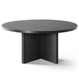 Houston 60" Round Solid Wooden Dining Table with Cross Pedestal