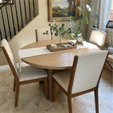 Houston 52" Round Solid Wooden Dining Table with Cross Pedestal