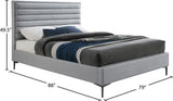 Hunter Contemporary Linen Textured Fabric Bed with Deep Tufted Headboard and Matte Black Legs