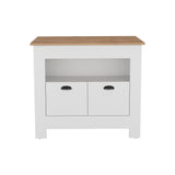 Arlet Kitchen Island With Two Drawers, One Shelf