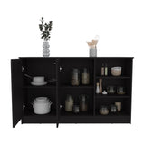 Ginger Kitchen Island, Three Open Shelves, Two Cabinets