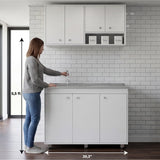 Napoleon Kitchen Cabinet Set for Home Kitchen Storage and Organization, Multi-Unit Cabinet Solution with Clean Design for Pantry and Prep Areas, Modern Style, White Finish
